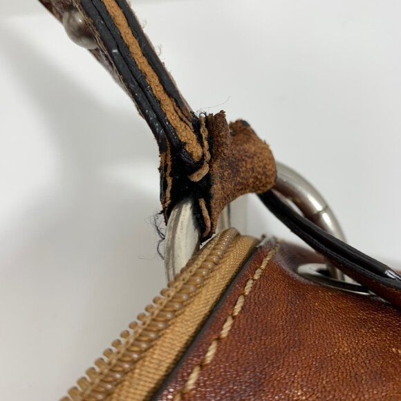 VTG FOSSIL Liberty Crossbody Bag Purse Brown Genuine Leather Adjustable FLAW - Picture 12 of 12